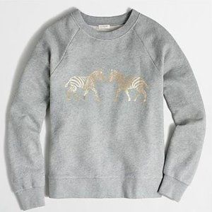 JCrew Metallic Zebra Graphic Pullover Sweatshirt